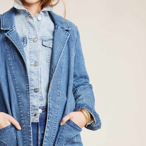 Anthropologie Peggy Denim Duster Jacket 